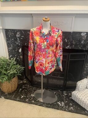 Floral Long-Sleeve Button-Up Shirt - Multicolor